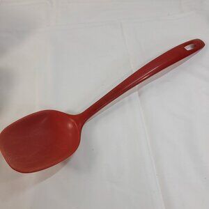 Dansk red serving spoon solid melamine red plastic cooking utensil scoop Vintage